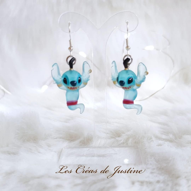 Boucles d&#039;oreilles Stitch génie transparent 