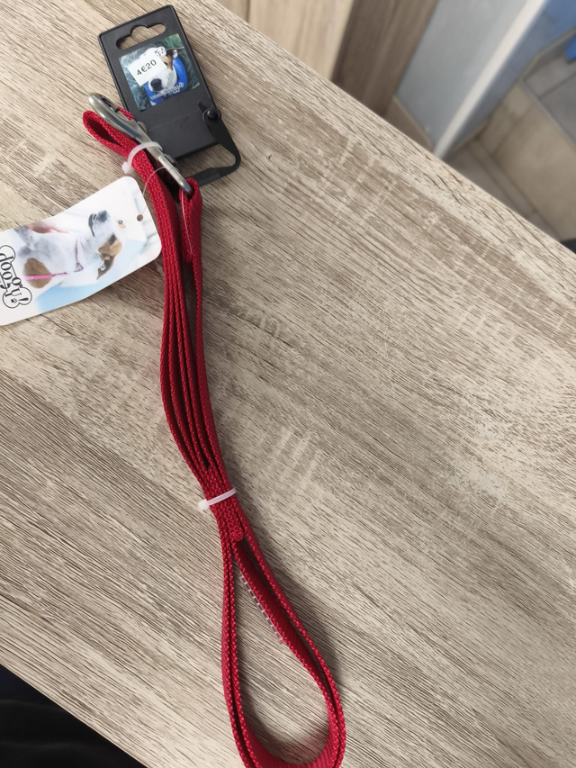 Laisse air mesh rouge 15mm x 1,20m