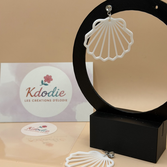 Boucles d'oreilles Coquillage - Forme Ajourée - Attaches inox avec brillant