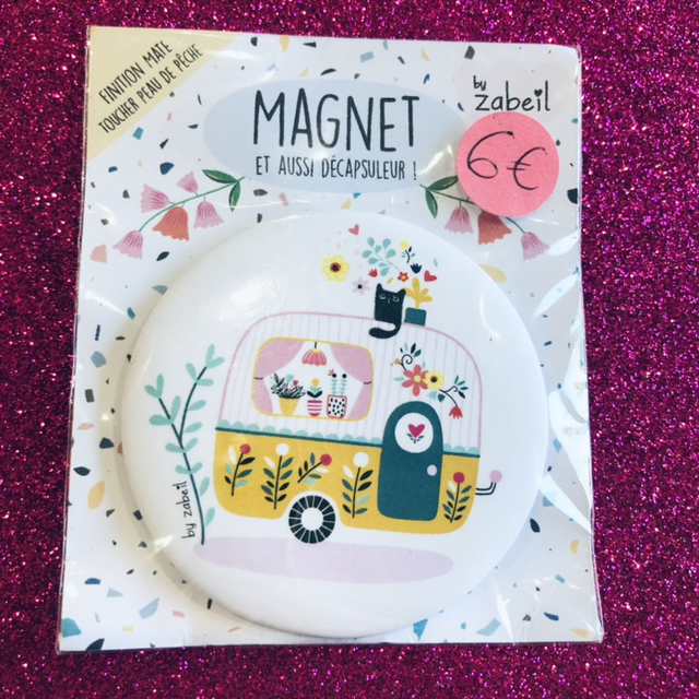 Magnet décapsuleur &quot;caravane retro&quot;