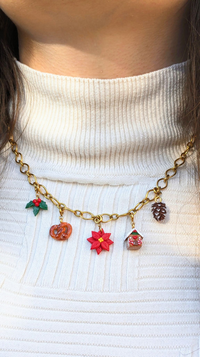 Charm fleur de poinsettia