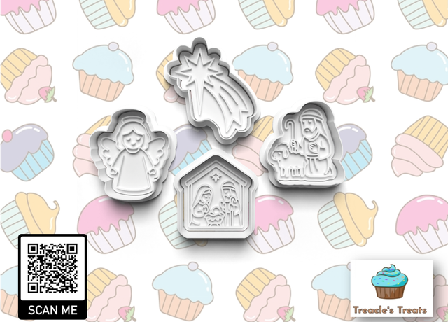Christmas Nativity Theme Fondant/cookie stamps with cutters