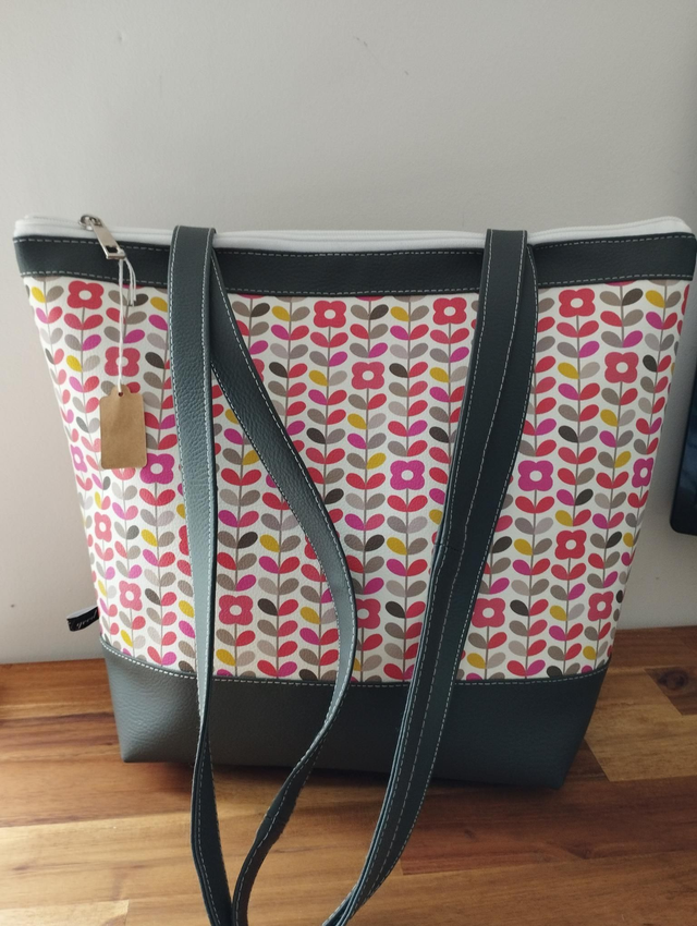 Sac à main cabas taille L fait-main 