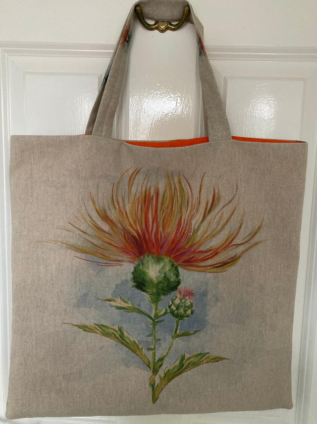 Lined Tote Bag (Highland Thistle)