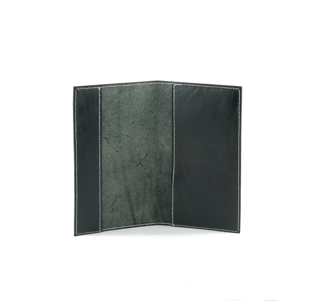 Etui pour chéquier KOGITTE Noir Brillant Fil Blanc