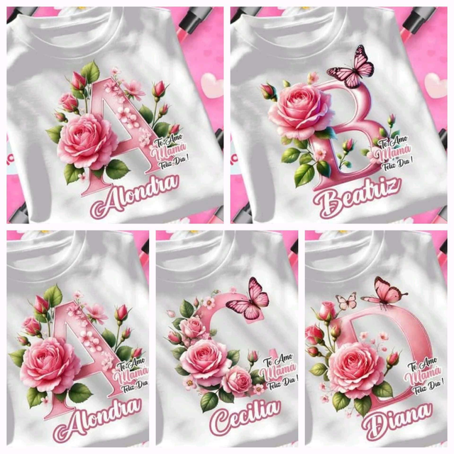 T-shirt ALFABETO festa della mamma da personalizzare 