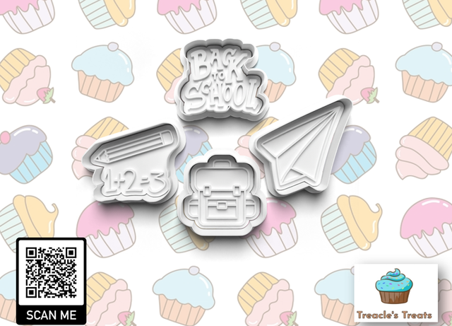 Back to school Fondant/Cookie stamps with matching cutters