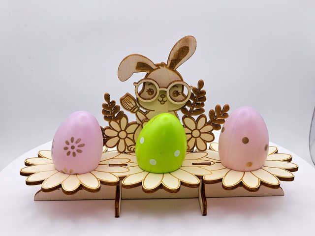 Oster-Eierhalter aus Holz - für 3 Eier