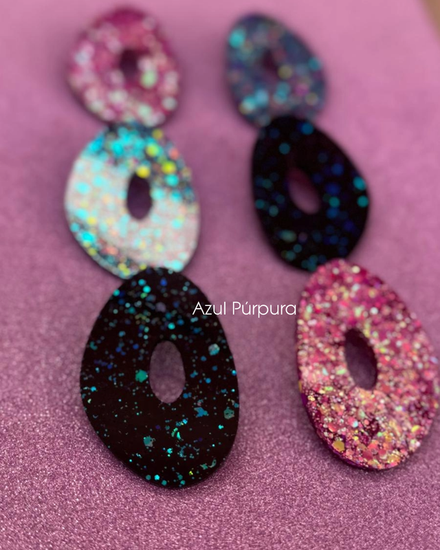 Brincos XL Elegância glitter