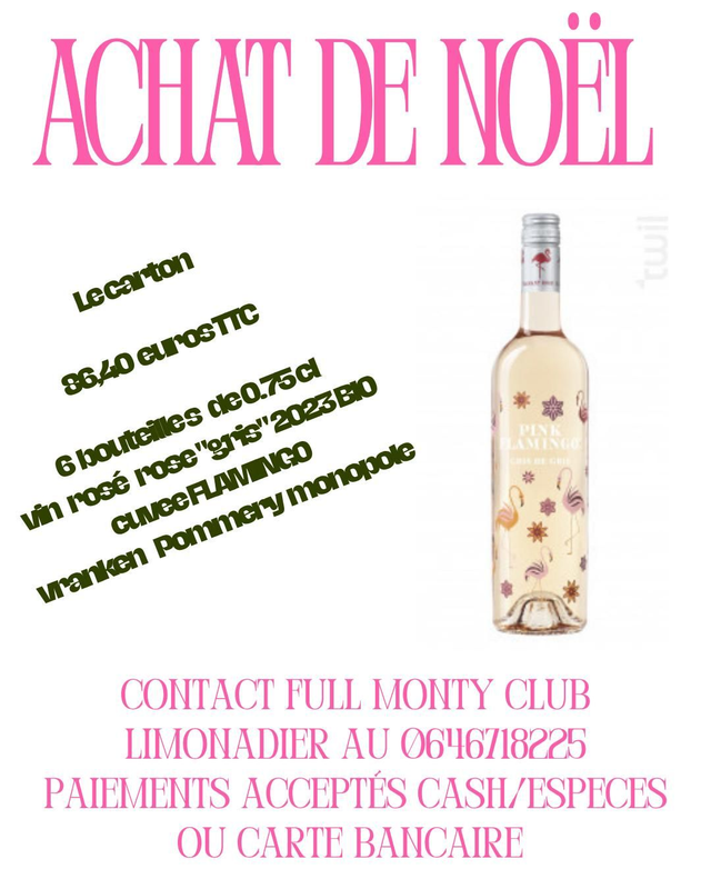 Carton de 6 bouteille vin rosé (gris) cuvée 2023 cuvée FLAMINGO 