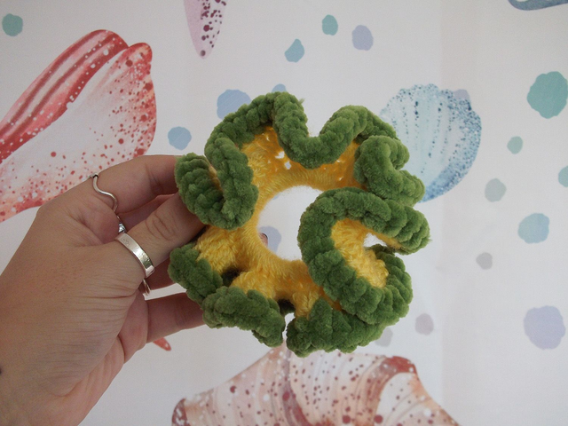 Yellow and Green Mini Scrunchie