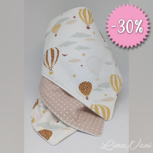 TAUERA – Lot de 3 bavoirs bandana personnalisables