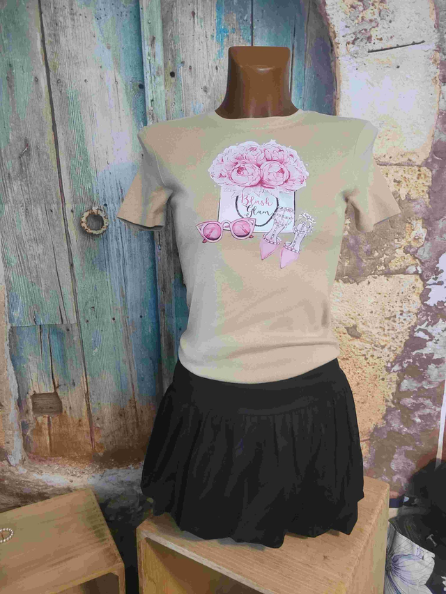 T-SHIRT FEMME BEIGE (A128)