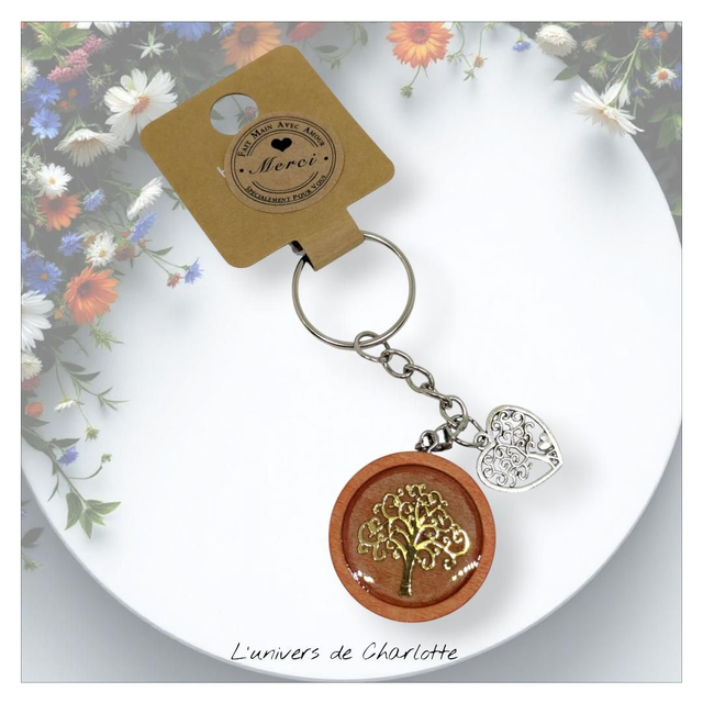 Porte-clés &quot;Arbre de vie&quot; bois PC-024