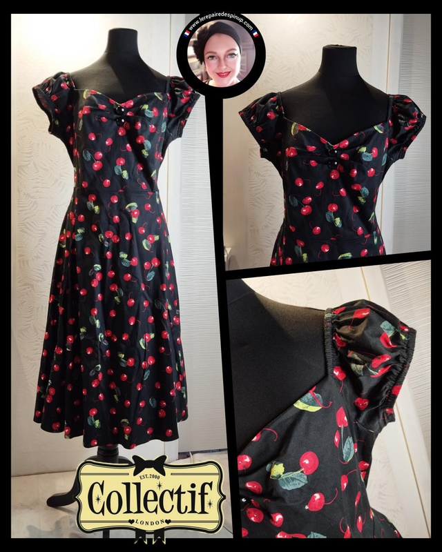 Robe Collectif Dolorès Black Cherry Swing T44 
