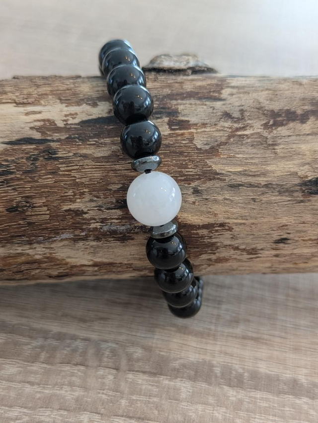 Obsidienne/Pierre de lune/Hématite 