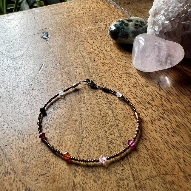 Bracelet en cristal Swarovski patchwork et perles de Verre 