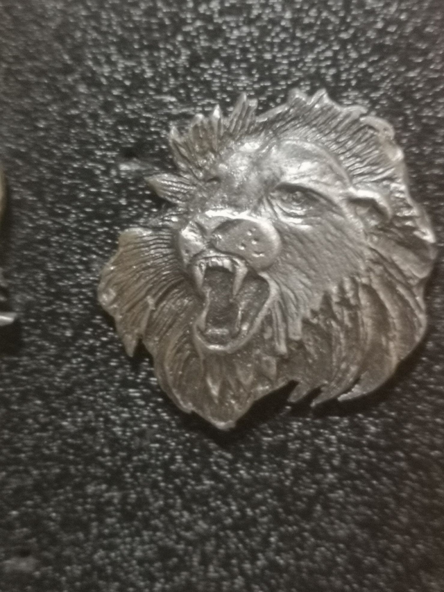 Pin Badge - Roaring Lion - Pewter