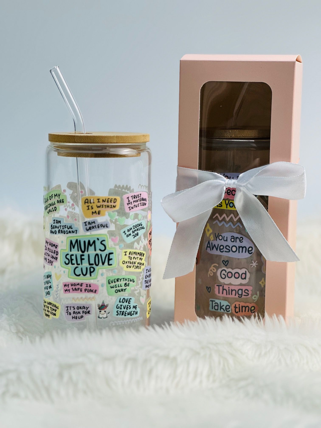 Mum's Self Love Cup Glass Libbey Can