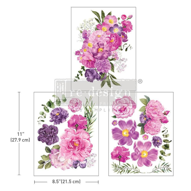 A4 Re-design Decor Transfer - Purple Blossom