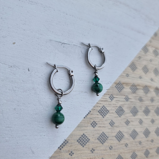 Boucles d'oreilles MALACHITE