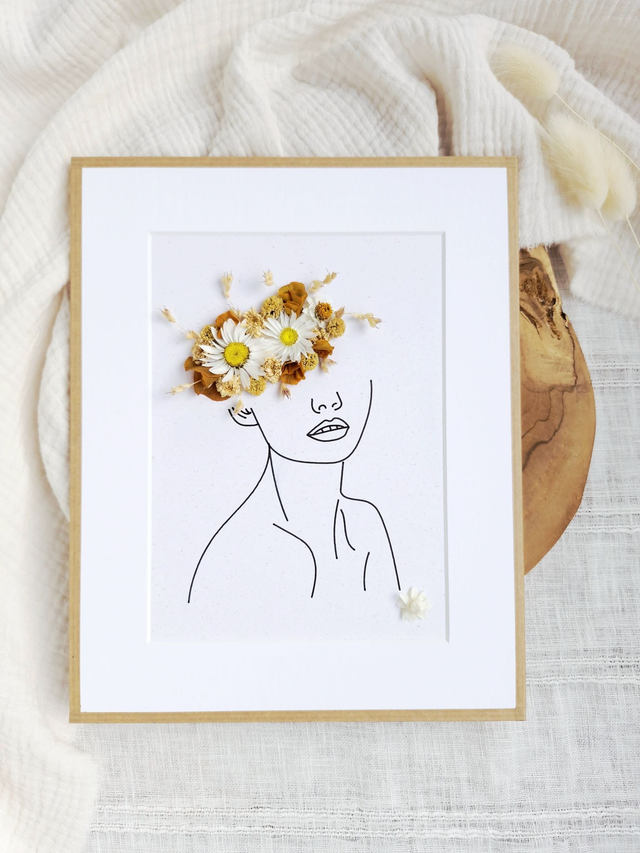 Cadre fleuri - Junon Caramel