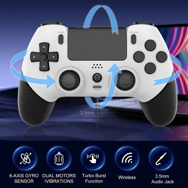 Wireless Controller, Compatible with PS4/PS4 Pro/PS4 Slim