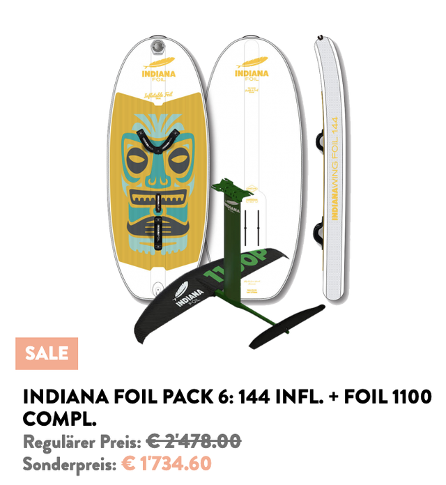 Indiana Combo, Inflatable Board 144l and 1100P Foil