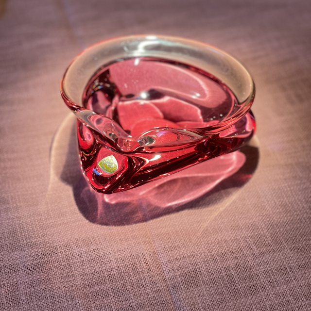 Glas Schale Art Glass pink