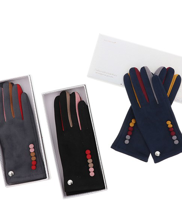 Accessories Gloves Velvet-touch colourful buttons 