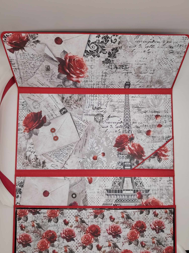 Pochette cadeau (argent ou chèque) "Roses et Tour Eiffel"