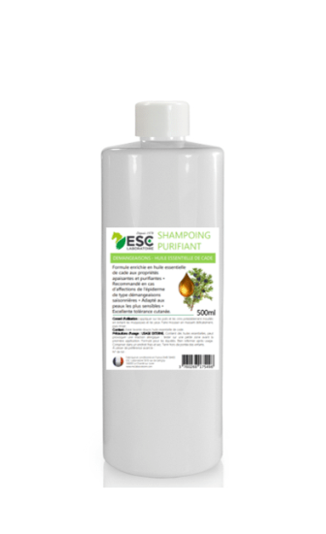 SHAMPOING CHEVAL PURIFIANT – Démangeaisons saisonnières – Enrichi en huile essentielle de cade