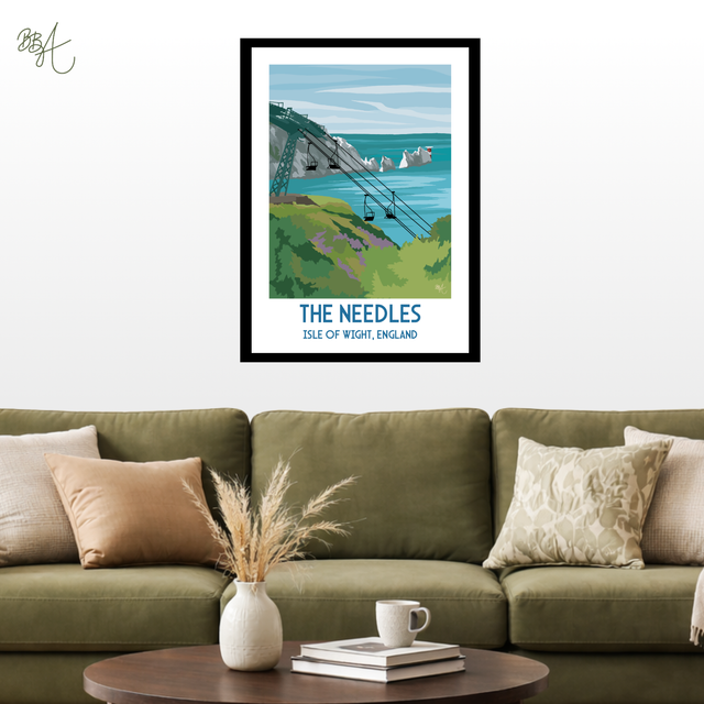 The Needles, Isle of Wight, Travel Poster Print – Vintage Style Wall Art