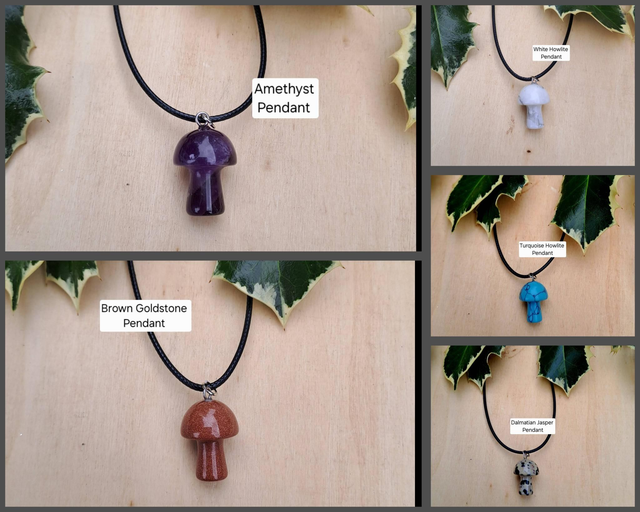 GEMSTONE MUSHROOM PENDANT