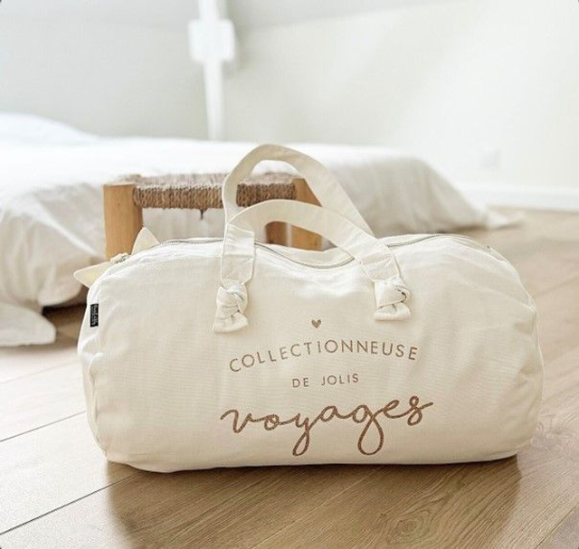 Sac Polochon - Milk - Collectionneuse de jolis voyages - MARCEL &amp; LILY