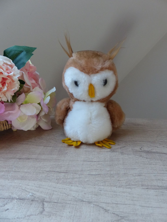 Peluche Chouette Hibou Nature Animal Jouet Fun Farm Collection Souvenir Vintage 1979, Doudou Adulte Forme Hibou, Décoration Peluche Animal