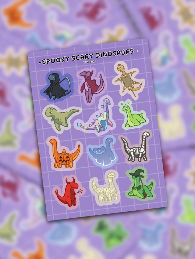 Arkusz "Spooky scary dinosaurs"