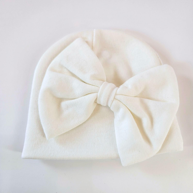Gorro Lazo Algodón - Recién Nacido - Blanco