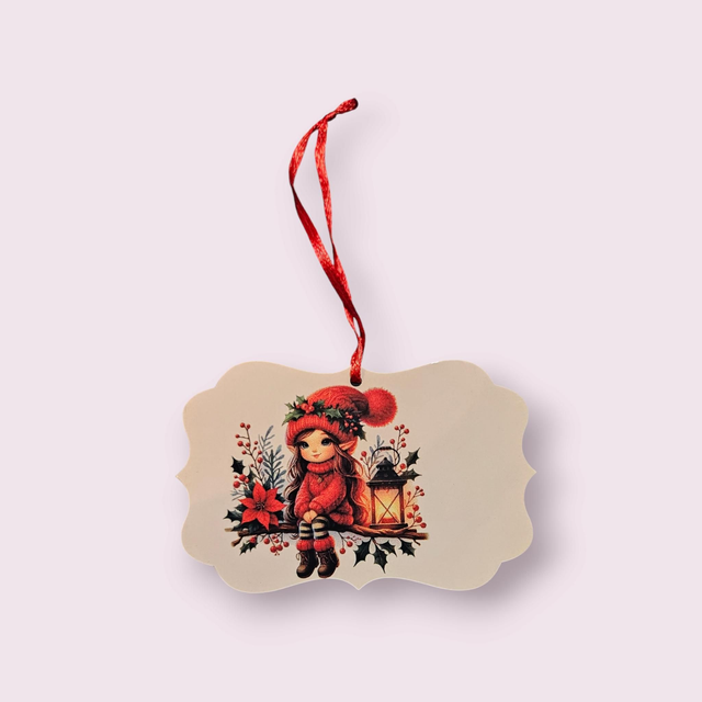 Plaque de noël petite elfe