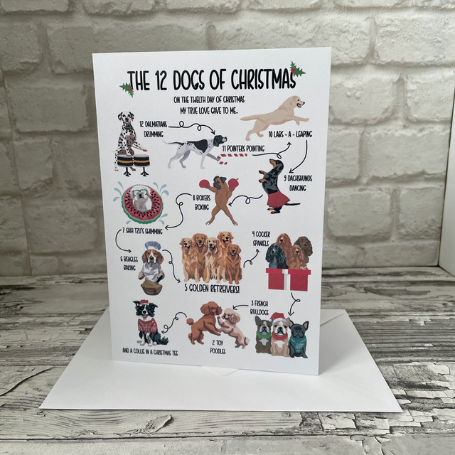 The 12 Dogs of Christmas - Christmas Card