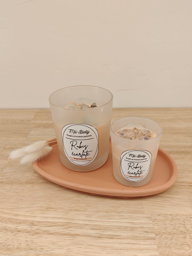 Bougie Fluorite verte : Rubis écarlate