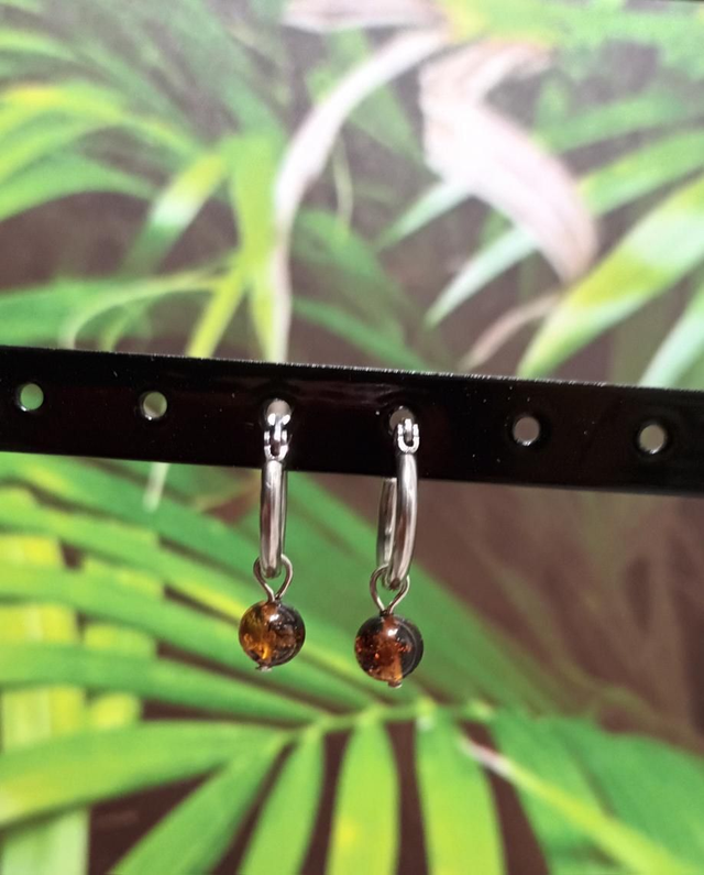 Boucles d'oreilles en ambre