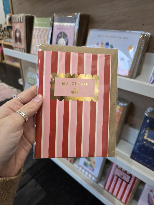 Ma Cherie Gold Foil Greetings Card - EV-015