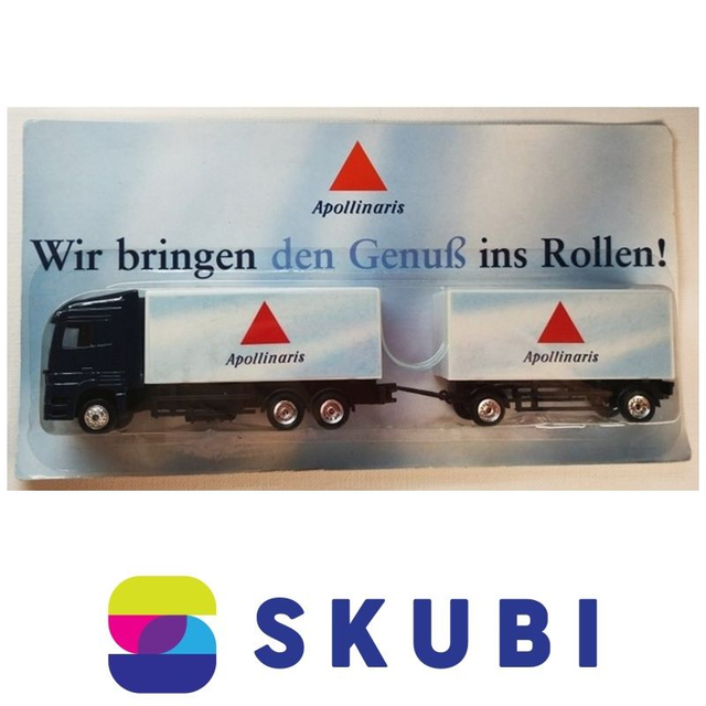 Reklamní kamion s vlekem - Mercedes Benz Actros - Apollinaris -  model 1:87 H0