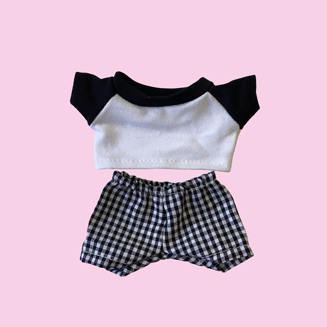 17cm Doll Costume (Black Pyjama)