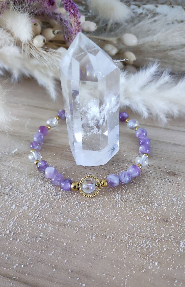 Bracelet "Anxiété" Lépidolite violette
