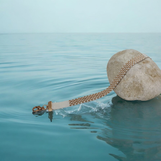 Bracelet blanc et or rose