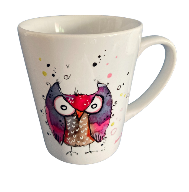 Konische Keramiktasse "Angry Eule"