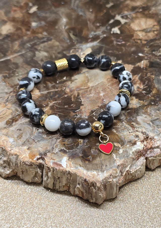 Bracelet Jaspe zèbre en 0,8 cm