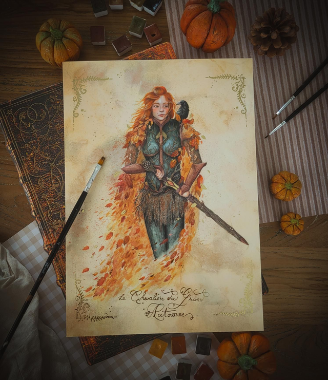 Affiche A4 et A3 - La Chevalière du Grand Automne - Dorure